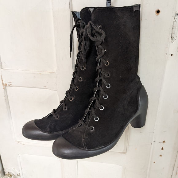 Rare camper suede Victorian inspired lace up booties 38 - Picture 10 of 12